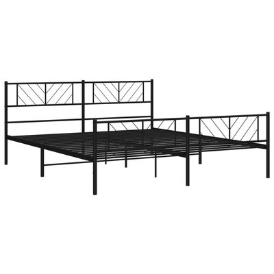 vidaXL Estrutura de cama com cabeceira e pés 193x203 cm metal preto