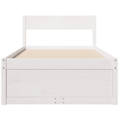 vidaXL Cama sem colchão 75x190 cm madeira de pinho maciça branco