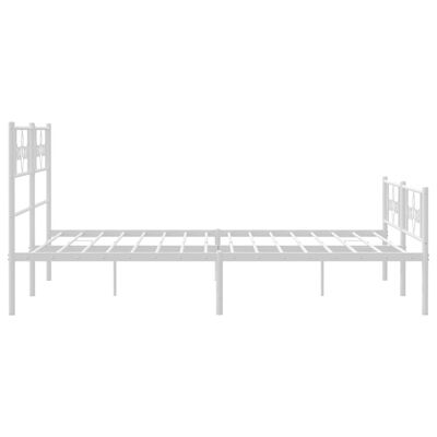 vidaXL Estrutura de cama com cabeceira e pés 140x190 cm metal branco