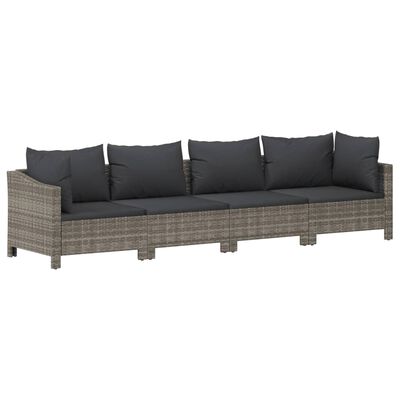 vidaXL 8 pcs conjunto lounge de jardim c/ almofadões vime PE cinzento