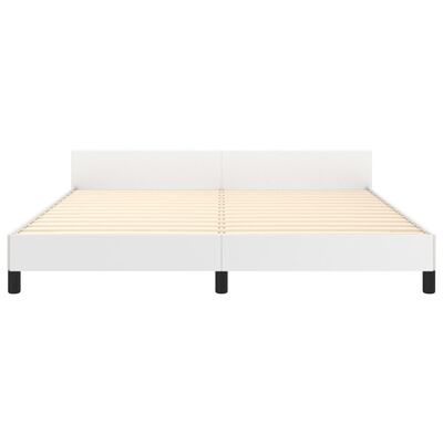 vidaXL Estrutura cama c/ cabeceira 180x200 cm couro artificial branco