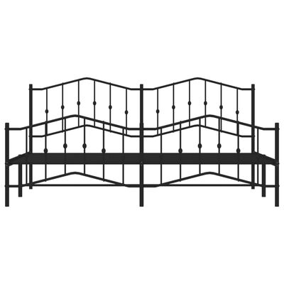 vidaXL Estrutura de cama com cabeceira e pés 193x203 cm metal preto