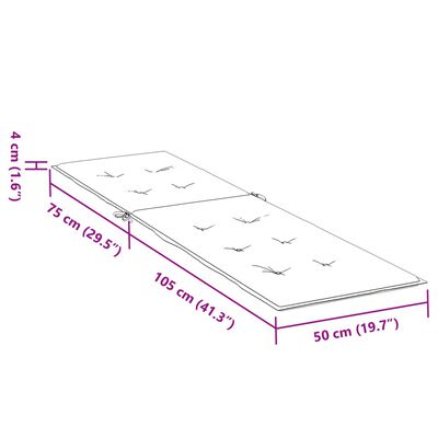 vidaXL Almofadão p/ cadeira de terraço (75+105)x50x4 cm padrão folhas