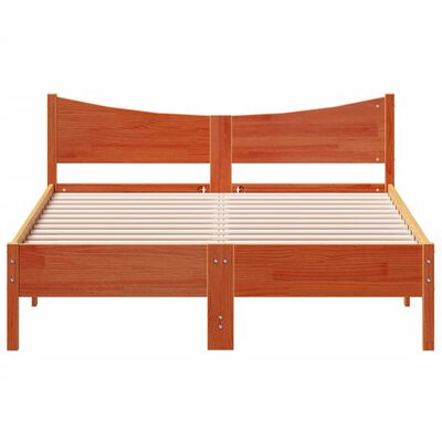 vidaXL Cama sem colchão 120x190 cm madeira pinho maciça castanho-mel