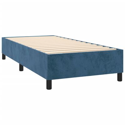 vidaXL Estrutura de cama 90x190 cm veludo azul-escuro