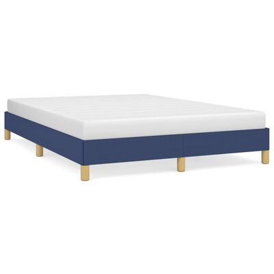 vidaXL Estrutura de cama sem colchão 140x190 cm tecido azul