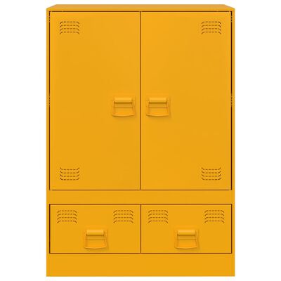 vidaXL Aparador alto 67x39x95 cm aço amarelo mostarda