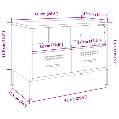 vidaXL Móvel de TV 68x39x50,5 cm aço rosa