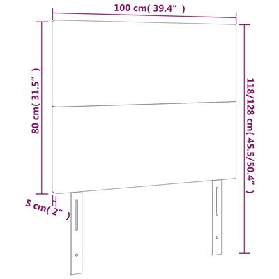 vidaXL Cabeceira de cama 2 pcs veludo 100x5x78/88 cm cinzento-claro