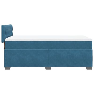 vidaXL Cama com molas/colchão 90x190 cm veludo azul-escuro