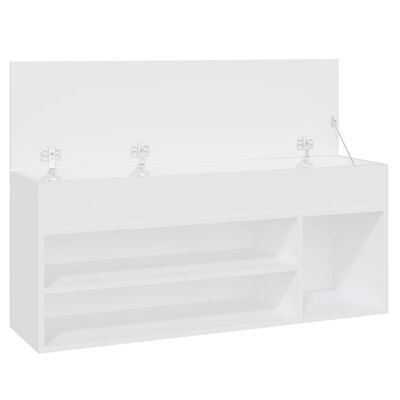 vidaXL Banco sapateira 105x30x45 cm derivados de madeira branco