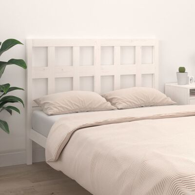 vidaXL Cabeceira de cama 155,5x4x100 cm madeira de pinho maciça branco