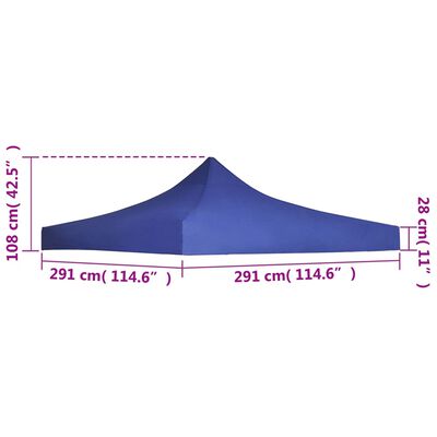 vidaXL Teto para tenda de festas 3 x 3 m azul