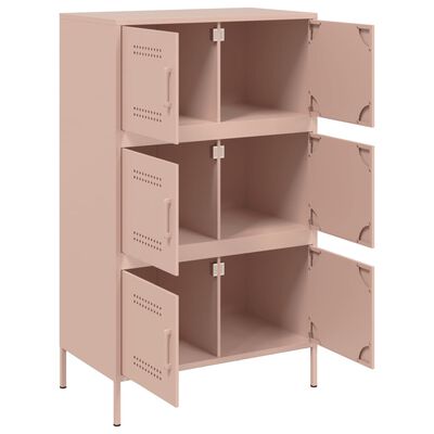 vidaXL Aparador alto 68x39x113 cm aço rosa