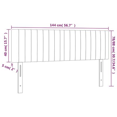 vidaXL Cabeceira de cama 2 pcs tecido 72x5x78/88 cm cinzento-escuro