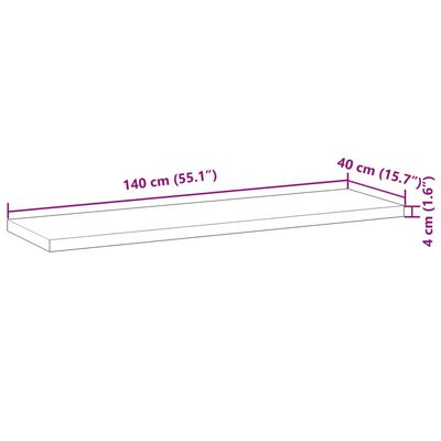 vidaXL Tampo p/ móvel casa de banho 140x40x4 acácia maciça não tratada