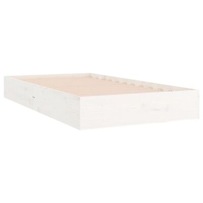 vidaXL Estrutura de cama 100x200 cm madeira maciça branco