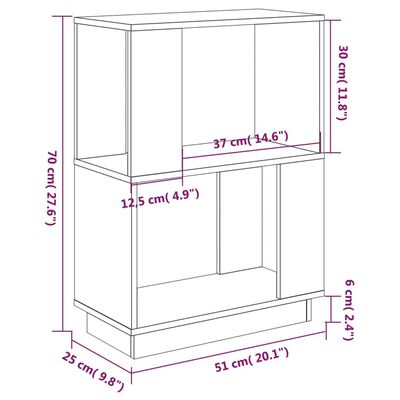 vidaXL Estante/divisória 51x25x70 cm pinho maciço preto