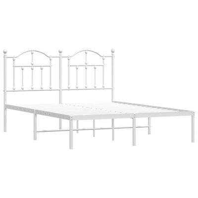 vidaXL Estrutura de cama com cabeceira 150x200 cm metal branco