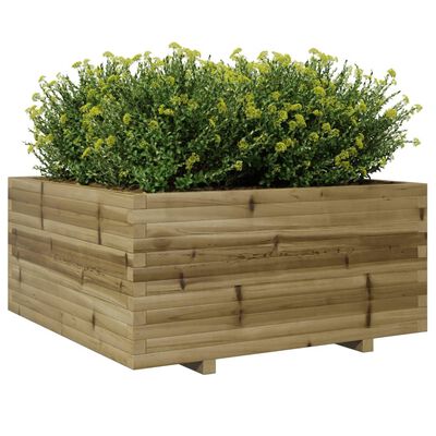 vidaXL Vaso/floreira de jardim 100x100x49,5 cm pinho impregnado