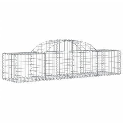 vidaXL Cestos gabião arqueados 5 pcs 200x50x40/60 cm ferro galvanizado