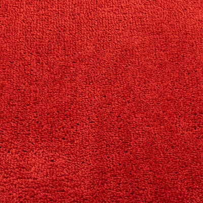 vidaXL Tapete de pelo curto OVIEDO Ø 160 cm vermelho