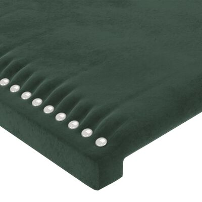 vidaXL Cabeceira cama c/ abas veludo 203x23x118/128 cm verde-escuro