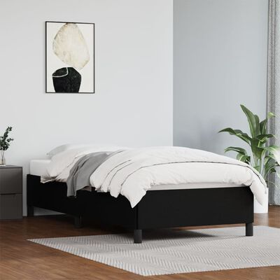 vidaXL Estrutura de cama 100x200 cm couro artificial preto