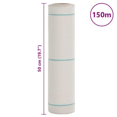 vidaXL Tela para ervas daninhas 0,5x150 m PP branco