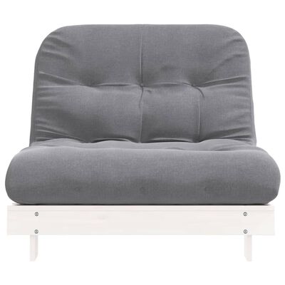 vidaXL Sofá-cama futon com colchão 100x206x11 cm pinho maciço branco