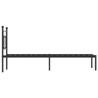 vidaXL Estrutura de cama com cabeceira 80x200 cm metal preto