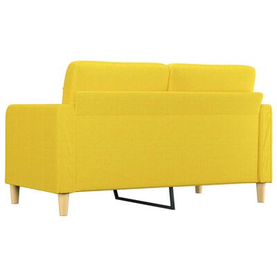 vidaXL Sofá de 2 lugares 140 cm tecido amarelo-claro