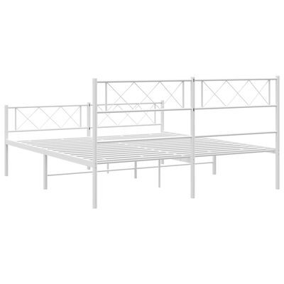 vidaXL Estrutura de cama com cabeceira e pés 120x200 cm metal branco