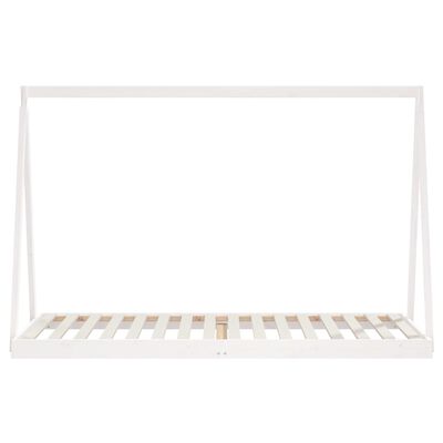 vidaXL Estrutura de cama infantil 90x200 cm pinho maciço branco