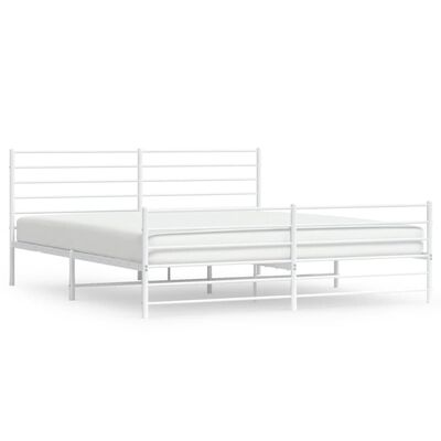 vidaXL Estrutura de cama com cabeceira e pés 180x200 cm metal branco