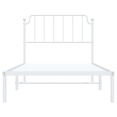 vidaXL Estrutura de cama com cabeceira 100x200 cm metal branco