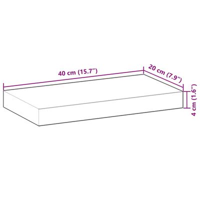 vidaXL Prateleiras flutuantes 4pcs 40x20x4cm acácia maciça não tratada