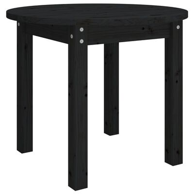 vidaXL Mesa de centro Ø 55x45 cm madeira de pinho maciça preto