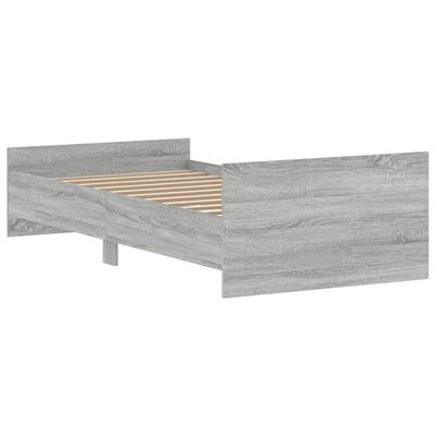 vidaXL Estrutura cama 100x200 cm derivados de madeira cinzento sonoma