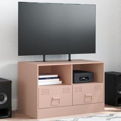 vidaXL Móvel de TV 67x39x44 cm aço rosa