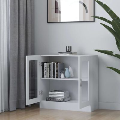 vidaXL Armário vitrine 82,5x30,5x80 cm derivados de madeira branco