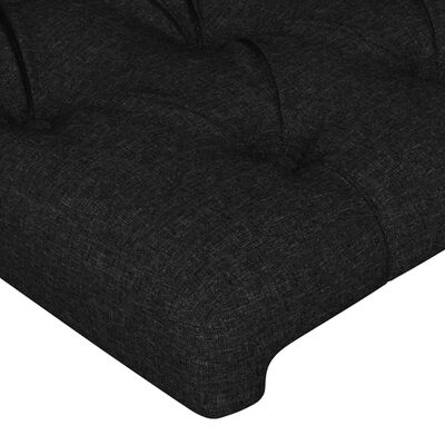 vidaXL Cabeceira de cama c/ abas tecido 83x23x118/128 cm preto