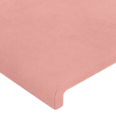 vidaXL Cabeceira de cama c/ luzes LED veludo 100x5x78/88 cm rosa