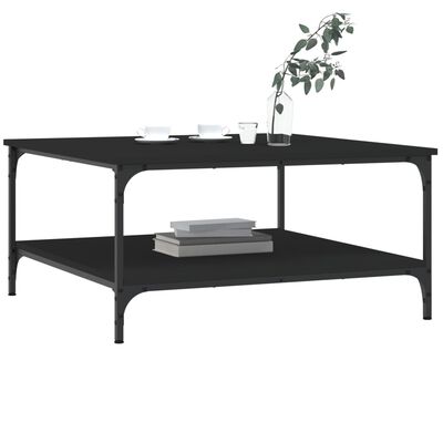 vidaXL Mesa de centro 80x80x40 cm derivados de madeira preto