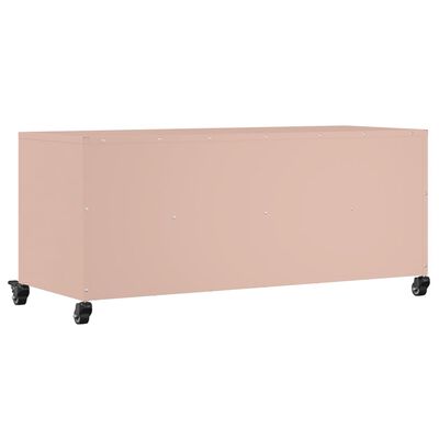 vidaXL Móvel de TV 100,5x39x43,5 cm aço rosa