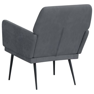 vidaXL Cadeira c/ apoio de braços 62x79x79 cm veludo cinzento-escuro