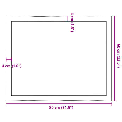 vidaXL Tampo de mesa com bordas vivas carvalho tratado castanho-claro