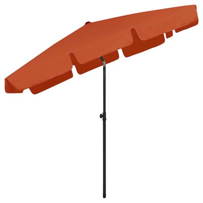 vidaXL Guarda-sol de praia 200x125 cm terracotta