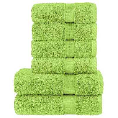 vidaXL 6pcs Conjunto toalhas banho premium SOLUND 600 gsm verde maça