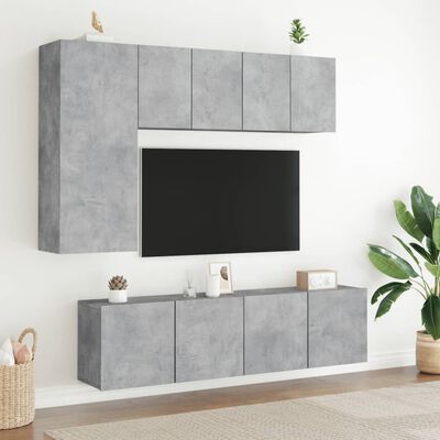 vidaXL Móveis de parede para TV 2 pcs 60x30x41 cm cinzento cimento